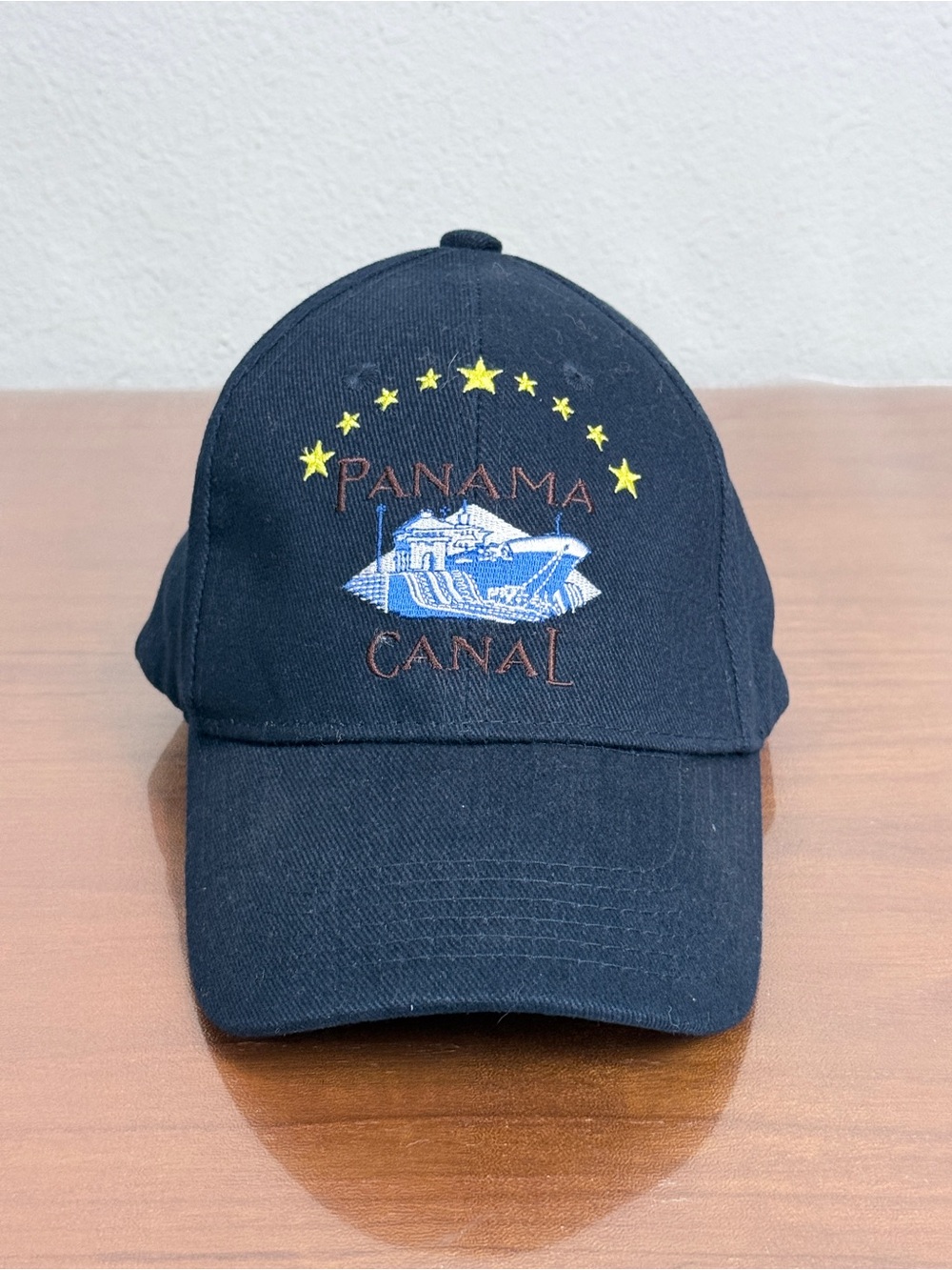 Navy Panama Canal Embroidered Baseball Cap